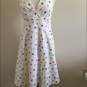 Polka dot on white sundress MINT
